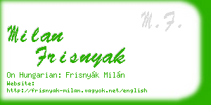 milan frisnyak business card